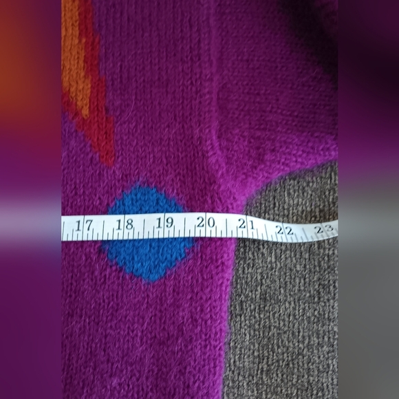 Perry Ellis VTG Fall Collection Colorful Vibrant Mohair Wool Jester Sweater RARE - Picture 4 of 9